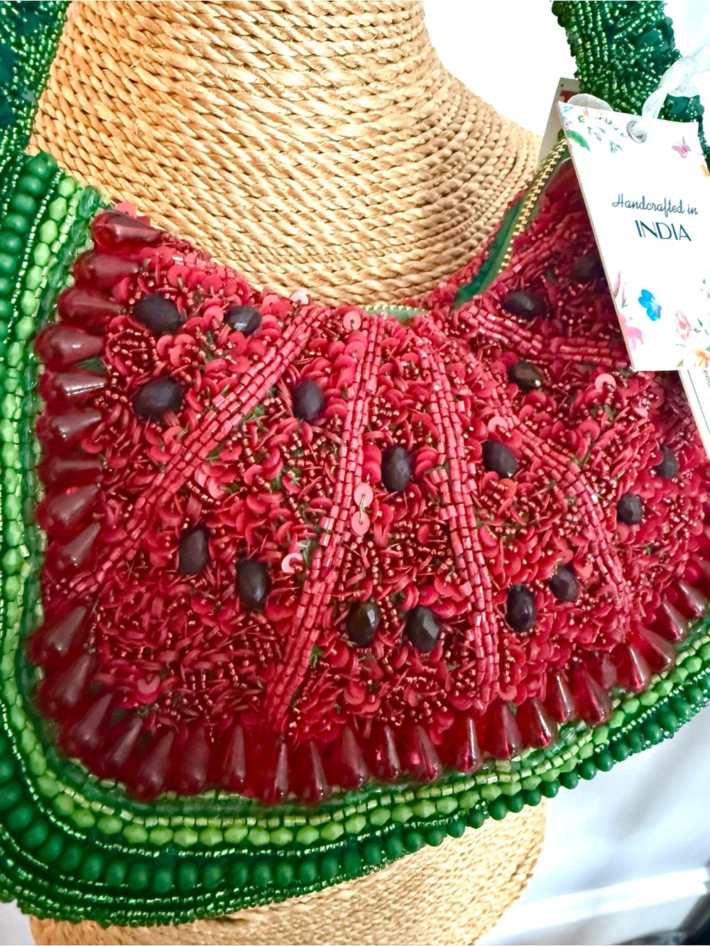 NWT T.J.Maxx Watermelon Beaded Women’s Shoulder Bag - Picture 3 of 3
